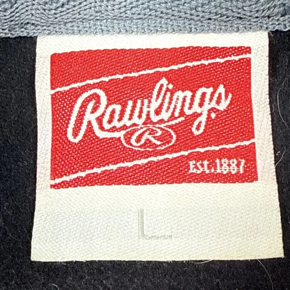 Rawlings 1/4 Zip Pullover Long Sleeve Jacket Adult Large Black Wind Rain